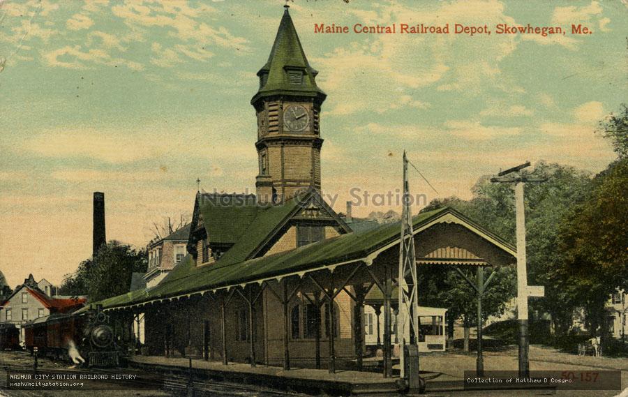 Postcard: Maine Central Railroad Depot, Skowhegan, Maine